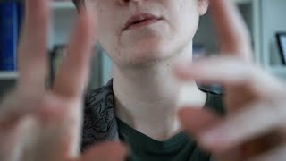 ASMR  Mesmerizing Up Close Hand Movements with Unintelligible Mumbling amp Rain Sounds [upl. by Eceerehs]