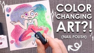 Art That Changes Color  PAINTING with NAIL POLISH [upl. by Boycie]