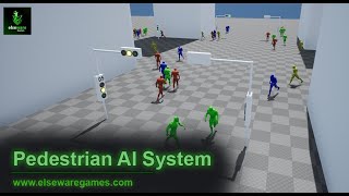 Pedestrian AI System v100  Preview Trailer  Unreal Engine Marketplace  Patreon [upl. by Revorg]