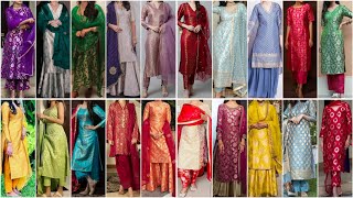 Winter Special Brocade Fabric Punjabi Suit Design Ideas for Girls 2024 [upl. by Bolling734]