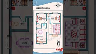 House Plan 102x126m  2BHK Floor Plan [upl. by Naols666]