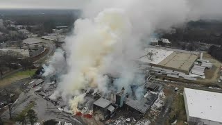 Weaver Fertilizer Plant fire in WinstonSalem  Watch Now [upl. by Cuhp]