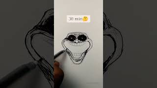 Troll face drawing trending drawing 5sec 10 sec 30 minute 2 hour trending drawing [upl. by Nilrem]