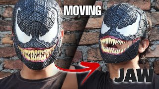 How to make the VENOM Mask with Cardboard  Moving JAW  DIY [upl. by Kcirddor738]