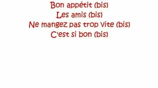 chanson bon appétit les amis pour la récréation et la cantine [upl. by Hael750]