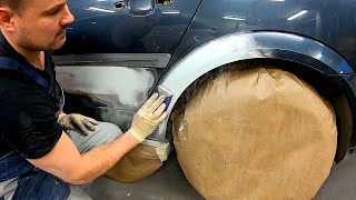 Car body repair  Prep for painting  Spreading sanding putty  Roberlo Putty  Kroy express filler [upl. by Eitsud329]