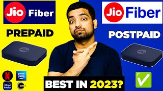 Jio Fiber Prepaid Vs Postpaid ⚡️ Which Is Best  Plans Installation Charges OTT Speed  2023 [upl. by Niwde625]