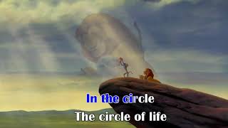 LION KING  Circle of Life KARAOKE  Instrumental Lyrics on screen with backing vocals [upl. by Nahtanoj]