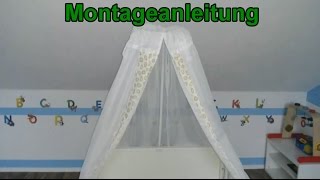 Himmelstang amp Himmel Montage für Babybett  Stubenwagen  Wiege  Kinderbett  Anleitung [upl. by Blondelle]