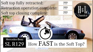 MercedesBenz SL R129 How FAST is the Soft Top [upl. by Gannie]