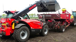 Aardappelen poten met Grimme en Miedema Landb Buijs EmmerCompascuum [upl. by Latrice832]