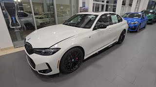 2024 BMW M340i XDRIVE pov walkaround Alpine White fitted with Tacora red interior [upl. by Nagah23]