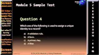 European Computer Driving Licence Module 5 Access Test Q Solution [upl. by Knowles]