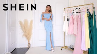 SHEIN DRESSES TRY ON HAUL  prom weddings date night ❤️ [upl. by Enyrehtac227]