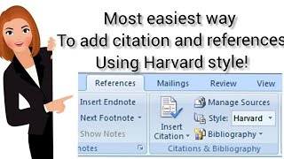 How to add citation and references using Harvard referencing style in Microsoft Word selfeducate [upl. by Diego]