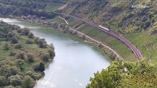 Moselbahn Hangviadukt Pünderich Saufbähnchen Kanonenbahn Mosel Prinzenkopftunnel Moselstrecke [upl. by Rudyard]