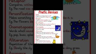 Important poetic device and practice sheet class10th boards cbse english exam englishclass10 [upl. by Imot]