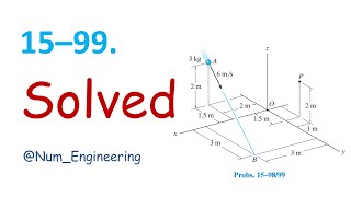 15–99 Determine the angular momentum HP of the 3kg particle about point P [upl. by Ardnuhsal]