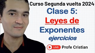 Clase 5  Curso Exani II Leyes de exponentes  Segunda vuelta 2024 [upl. by Eema]