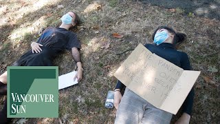 New West Secondary students stage diein over lacklustre COVID19 measures  Vancouver Sun [upl. by Eceinehs]