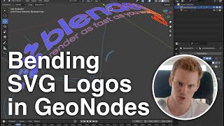 Blender Tutorial  SVG Logos Part 3  Bending the logo with Geometry Nodes b3d [upl. by Aeret]