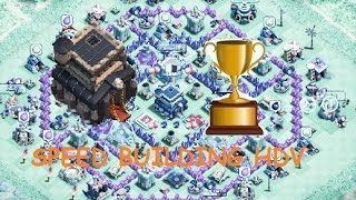 CLASH OF CLANS  SPEED BUILDING HDV 9 HYBRID [upl. by Auqcinahs795]