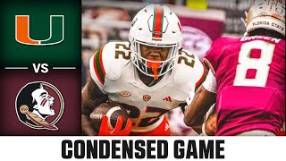 Miami vs Florida State Condensed Game  2023 ACC Football [upl. by Krenn]