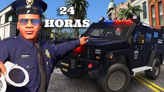 24 Horas Siendo Policia En GTA 5 Roleplay [upl. by Nodnart]