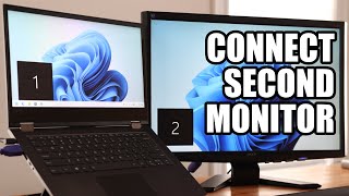 Connect a 2nd Monitor to Laptop on Windows 1011 [upl. by Aniroz]