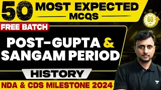 Post Gupta And Sangam Age MCQs  History  NDA2 amp CDS2 2024  Muktak Singh Rathod [upl. by Lifton233]