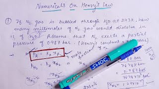 Henrys law numericals class 12 in hindi  Solution chemistry class 12  JEE  NEET [upl. by Jocko]