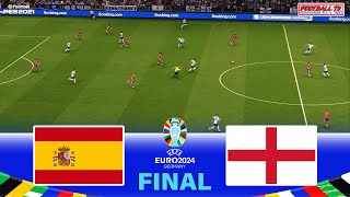 SPAIN vs ENGLAND  UEFA EURO 2024 FINAL  Full Match amp All Goals  Realistic PES Gameplay [upl. by Fidelia]