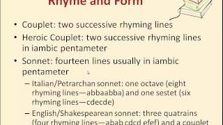 Studying Form Rhythm and Meter and Rhyme [upl. by Mil]