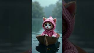 Serene Kitten in a Stormy Lake kitten hyperrealistic stormy [upl. by Musser]