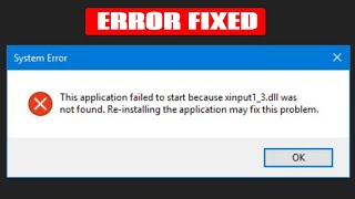 xinput13dll is missing from your Computer Windows 11  10  7  How to fix xinput13dll not found [upl. by Guendolen]