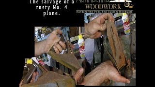 007 Restoring a vintage Stanley No 4 smoothing plane with heavy rust [upl. by Ikkela769]