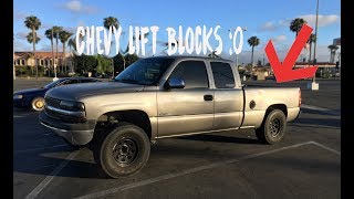 HOW TO UNINSTALL LIFT BLOCKS  Chevy Lift Blocks Uninstall [upl. by Alma304]