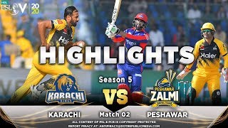 Karachi Kings vs Peshawar Zalmi  Full Match Highlights  Match 2  21 Feb 2020  HBL PSL 2020  MA2 [upl. by Denton858]