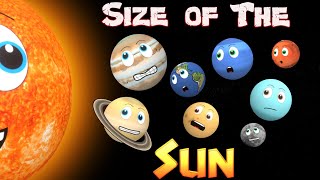 The Sun Size Comparison  Planets for Kids  Solar System Size Comparison [upl. by Malony]