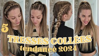 IDEE COIFFURE AVEC TRESSE 2024 ♡ Belle coiffure tresses collées a faire soi même pour tous les jours [upl. by Ellimahs]