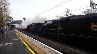 47802 passes through Taplow with Black 5s 45407 and 44871 on the rear [upl. by Jody]