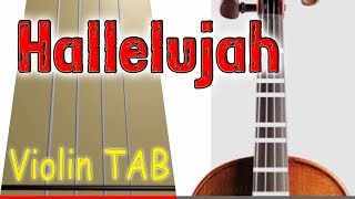 Hallelujah  Violin  Play Along Tab Tutorial [upl. by Aretahs]