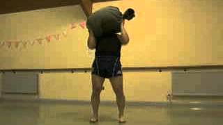 200lb91kg x 5 Sandbag Clean and Press [upl. by Modestia536]