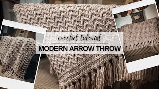 Modern Crochet Throw  Crochet Blanket Pattern  Full Tutorial [upl. by Alywt]