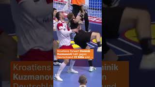 Der kroatische Keeper crasht die Party der deutschen Handballer  sportstudio  shorts [upl. by Leddy]