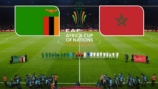 ZAMBIA vs MOROCCO  CAF Africa Cup 2023  Group  F  Full Match All Goals  PES Gameplay [upl. by Oicaro]