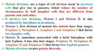 Meiosis Divisions Definition [upl. by Lliw]