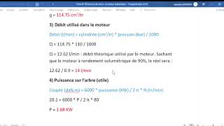 Exercice de calcul avec corrigé  Le moteur hydraulique [upl. by Ynttirb]