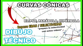 CURVAS CÓNICAS  prepara selectividad  EvAU 💪 elipse parábola hipérbola⚡⚡ [upl. by Neenwahs]