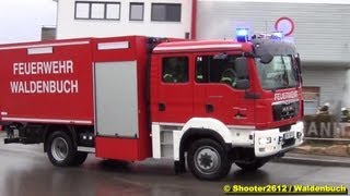 FEUERWEHR WALDENBUCH Brandalarm im Industriegebiet mit Sirenenalarm [upl. by Lipsey]